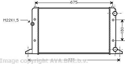 Ava Quality Cooling VW 2160 - Радиатор, охлаждение двигателя autospares.lv