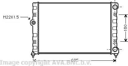 Ava Quality Cooling VW 2109 - Радиатор, охлаждение двигателя autospares.lv