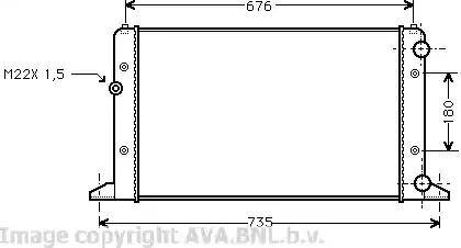 Ava Quality Cooling VW2132 - Радиатор, охлаждение двигателя autospares.lv