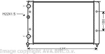 Ava Quality Cooling VW 2124 - Радиатор, охлаждение двигателя autospares.lv