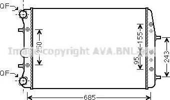 Ava Quality Cooling VW2374 - Радиатор, охлаждение двигателя autospares.lv