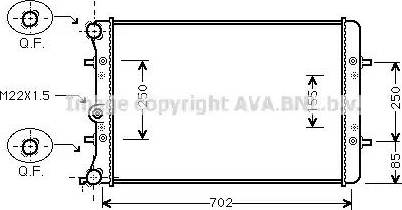 Ava Quality Cooling VW 2217 - Радиатор, охлаждение двигателя autospares.lv