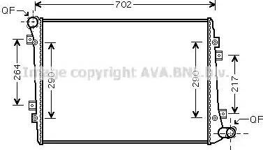 Ava Quality Cooling VW 2224 - Радиатор, охлаждение двигателя autospares.lv