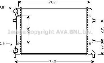 Ava Quality Cooling VW 2228 - Радиатор, охлаждение двигателя autospares.lv