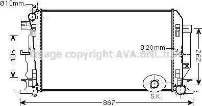 Ava Quality Cooling VW 2271 - Радиатор, охлаждение двигателя autospares.lv