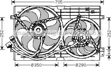 Ava Quality Cooling VW 7508 - Вентилятор, охлаждение двигателя autospares.lv