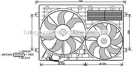 Ava Quality Cooling VW 7529 - Вентилятор, охлаждение двигателя autospares.lv