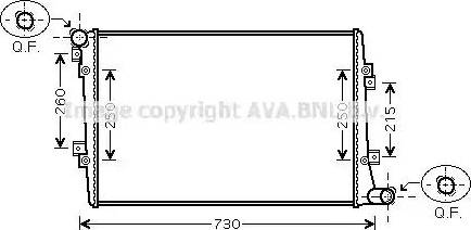 Ava Quality Cooling VWA2255 - Радиатор, охлаждение двигателя autospares.lv