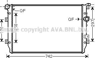 Ava Quality Cooling VWA2287 - Радиатор, охлаждение двигателя autospares.lv