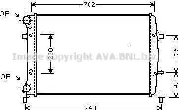 Ava Quality Cooling VWA2272 - Радиатор, охлаждение двигателя autospares.lv