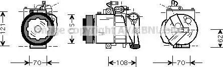 Ava Quality Cooling VWAK064 - Компрессор кондиционера autospares.lv