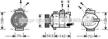 Ava Quality Cooling VWAK258 - Компрессор кондиционера autospares.lv