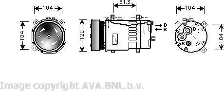 Ava Quality Cooling VW K049 - Компрессор кондиционера autospares.lv