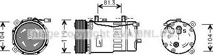 Ava Quality Cooling VW K046 - Компрессор кондиционера autospares.lv