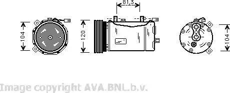 Ava Quality Cooling VW K172 - Компрессор кондиционера autospares.lv