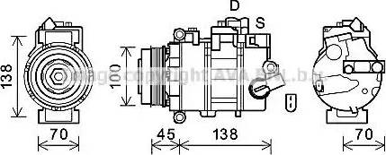 Ava Quality Cooling VWK384 - Компрессор кондиционера autospares.lv