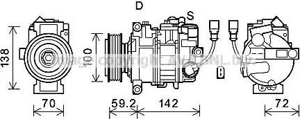 Ava Quality Cooling VWK385 - Компрессор кондиционера autospares.lv