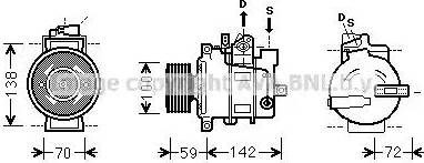 Ava Quality Cooling VWK380 - Компрессор кондиционера autospares.lv