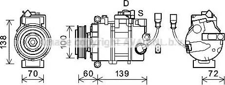 Ava Quality Cooling VWK382 - Компрессор кондиционера autospares.lv