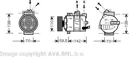 Ava Quality Cooling VWK258 - Компрессор кондиционера autospares.lv