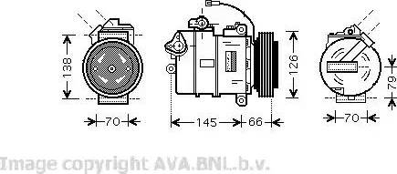 Ava Quality Cooling VW K261 - Компрессор кондиционера autospares.lv