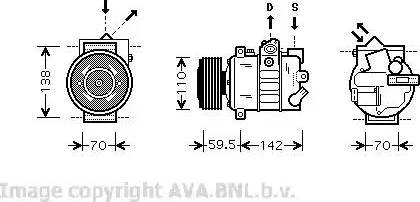 Ava Quality Cooling VWK220 - Компрессор кондиционера autospares.lv