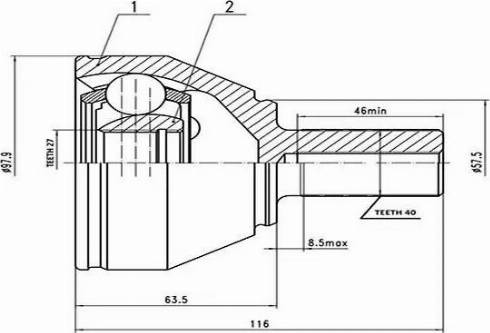 Aywiparts AW1510992 - Шарнирный комплект, ШРУС, приводной вал autospares.lv