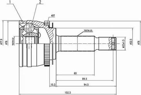 Aywiparts AW1510658A - Шарнирный комплект, ШРУС, приводной вал autospares.lv