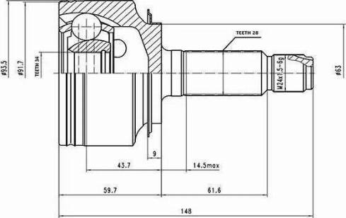 Aywiparts AW1510676 - Шарнирный комплект, ШРУС, приводной вал autospares.lv