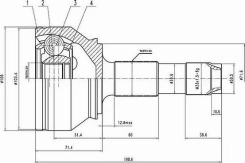 Aywiparts AW1510092 - Шарнирный комплект, ШРУС, приводной вал autospares.lv