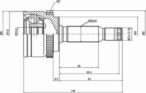 Aywiparts AW1510044A - Шарнирный комплект, ШРУС, приводной вал autospares.lv