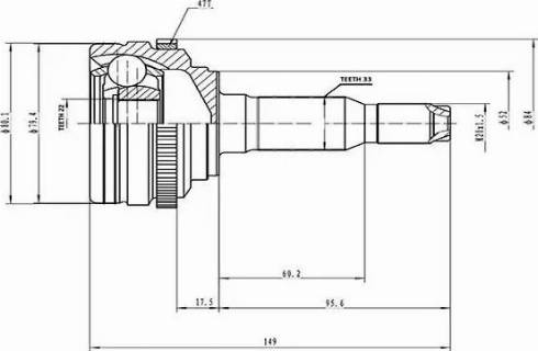 Aywiparts AW1510040A - Шарнирный комплект, ШРУС, приводной вал autospares.lv