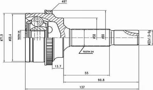 Aywiparts AW1510059A - Шарнирный комплект, ШРУС, приводной вал autospares.lv