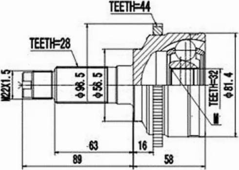 Aywiparts AW1510052A - Шарнирный комплект, ШРУС, приводной вал autospares.lv