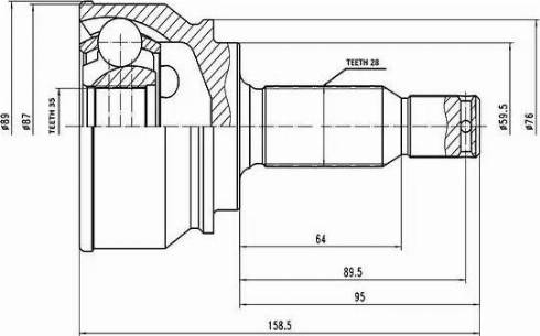 Aywiparts AW1510068 - Шарнирный комплект, ШРУС, приводной вал autospares.lv