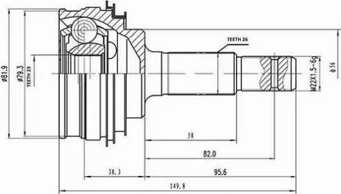 Aywiparts AW1510004 - Шарнирный комплект, ШРУС, приводной вал autospares.lv