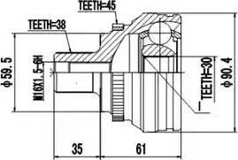 Aywiparts AW1510008A - Шарнирный комплект, ШРУС, приводной вал autospares.lv