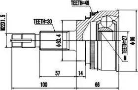 Euro Driveline TO315A - Приводной вал autospares.lv