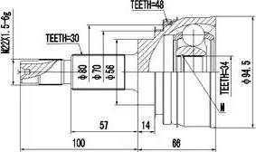 Aywiparts AW1510029A - Шарнирный комплект, ШРУС, приводной вал autospares.lv