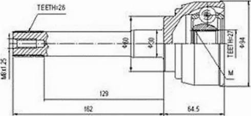 Aywiparts AW1510025 - Шарнирный комплект, ШРУС, приводной вал autospares.lv