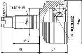 Aywiparts AW1510028 - Шарнирный комплект, ШРУС, приводной вал autospares.lv