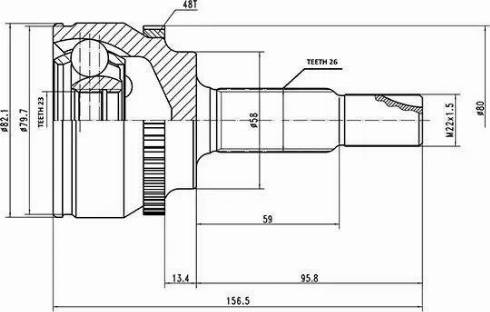 Aywiparts AW1510070A - Шарнирный комплект, ШРУС, приводной вал autospares.lv