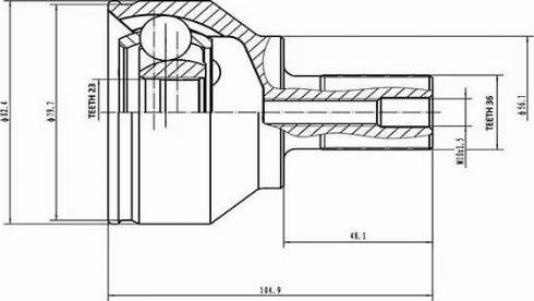 Aywiparts AW1510077 - Шарнирный комплект, ШРУС, приводной вал autospares.lv