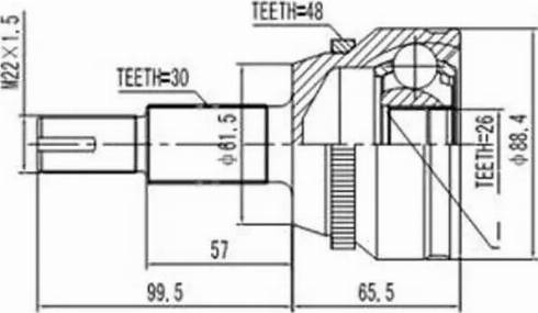 Aywiparts AW1510193A - Шарнирный комплект, ШРУС, приводной вал autospares.lv