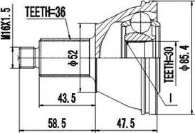 Aywiparts AW1510148 - Шарнирный комплект, ШРУС, приводной вал autospares.lv