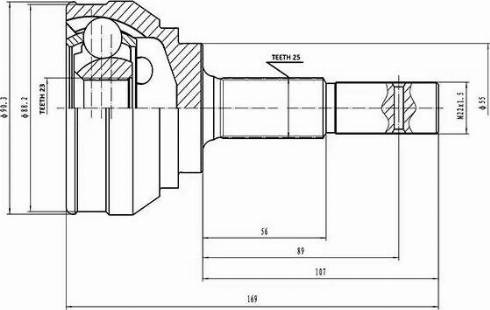 Aywiparts AW1510143 - Шарнирный комплект, ШРУС, приводной вал autospares.lv