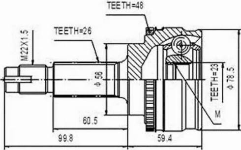 Aywiparts AW1510151A - Шарнирный комплект, ШРУС, приводной вал autospares.lv