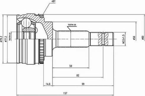 Aywiparts AW1510109A - Шарнирный комплект, ШРУС, приводной вал autospares.lv