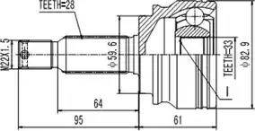 Aywiparts AW1510104 - Шарнирный комплект, ШРУС, приводной вал autospares.lv