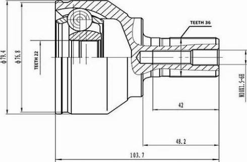 Aywiparts AW1510105 - Шарнирный комплект, ШРУС, приводной вал autospares.lv